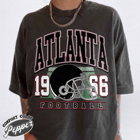 Atlanta Football Retro Design Comfort Colors T-Shirt 159 - Picture 1 of 5